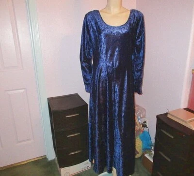 Maxi Vestido De Colección All That Jazz Terciopelo Talla L Mangas Largas Brujo Renacimiento Gótico Foto 1 de 4