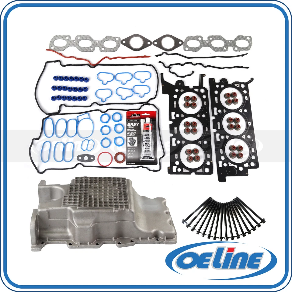 Ajuste para 2003-2004 Ford Escape 3.0L V6 GAS DOHC conjunto de parafusos de junta de cabeça com bandeja de óleo  - Imagem 1 de 4