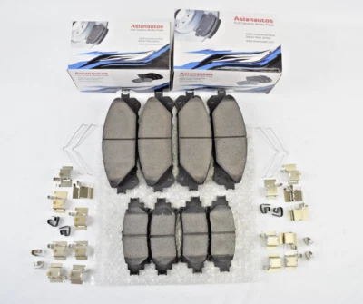 Pastillas de freno delanteras y traseras de cerámica Asianautos con hardware para Lexus RX450h 10-15 Foto 1 de 3