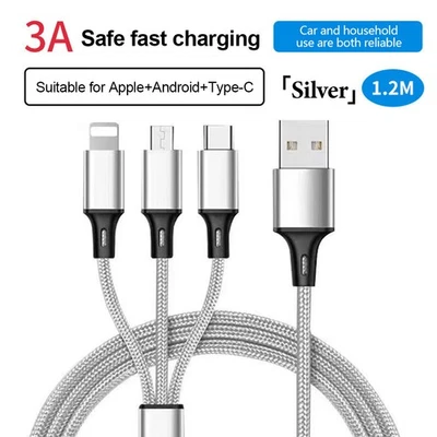 🔥Portátil Reino Unido UE EE. UU. Enchufe Fuente de alimentación USB Cargador rápido + Cables de carga Foto 1 de 4