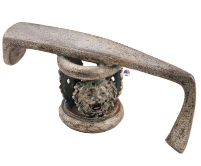 Bastón de mango decorativo bastón cabeza de león hacha animal hacha militar plateado-pl Foto 1 de 4