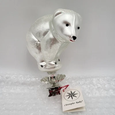 Christopher Radko 1994 Oso Polar Siberiano Clip En Adorno de Navidad ¡Raro! Foto 1 de 4