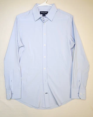 Mizzen+Main Leeward Trim No Tuck Blue Shirt Men Size M Stretch Button 1WS-0907 - Image 1 of 4