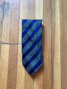 Luxe Armani Collezioni Blue / Green Striped Neck-Tie.Silk & Wool Blend Tie,Italy - Picture 1 of 3