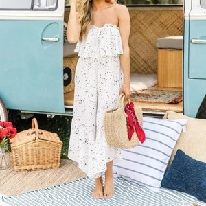 Hayden star printed ruffle jumpsuit white Size small - Picture 1 of 6