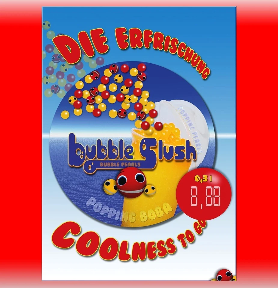 Bubble Slush Eis Werbung 2x A2 Plakat Popping Boba Fruit Pearls Tea Perlen Sirup - Bild 1 von 1