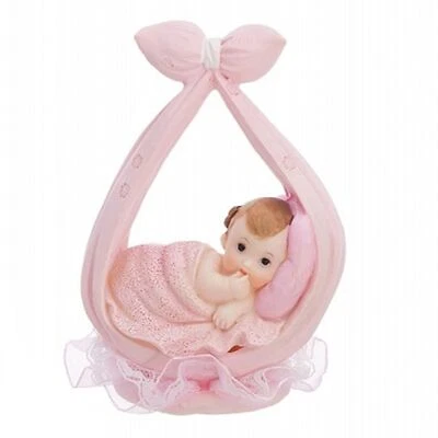 Tortenfigur Baby 11cm Mädchen im Tragetuch Tortenaufsatz Geburt Taufe Tortendeko - Bild 1 von 2