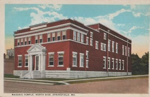 Springfield Missouri Freimaurer Tempel Nordseite Postkarte - Bild 1 von 2