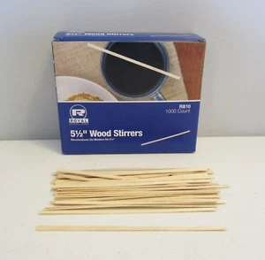 1000 WOOD COFFEE STIRRERS 5.5" STIR WOODEN CRAFT POPSICLE CUPCAKE STICKS - Picture 1 of 4