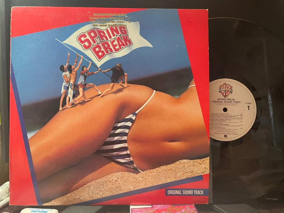 SPRING BREAK O.S.T. VA LP NM/VG+ 1983 Gold Stamped Promo CHEAP TRICK, NRBQ more - Image 1 of 1