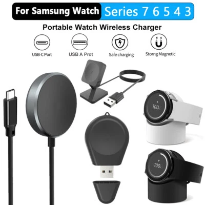 Dock Charger Stand Cable For Samsung Galaxy Watch 7 FE 6 5 4 3 Active 2 Adapter - Image 1 of 4