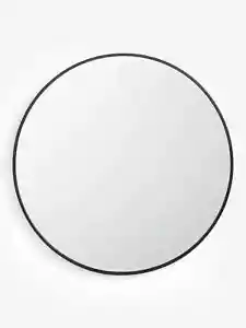 JOHN LEWIS ANYDAY THIN BLACK EDGE ROUNDED MIRROR 65CM - Picture 1 of 2