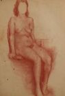 Dessin pastel antique femme nue portrait taille réelle