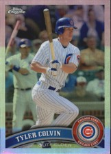 2011 Topps Chrome Refractors Chicago Cubs Baseball Card #131 Tyler Colvin