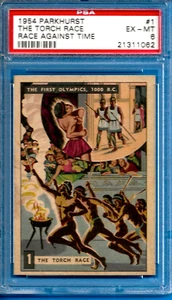 1954 Parkhurst Race Against Time #1 The Torch Race Psa 6 (Pop 1 - 2 Higher) - Picture 1 of 2