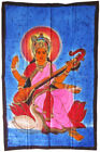 SARASWATI Bharati Batiktuch Wandbehang Stofftuch Indien 75x105 cm Sarasvati Goa