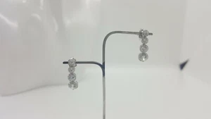ORECCHINI A PENDOLO-PENDENTI IN ORO BIANCO CON ZIRCONI 18KT 750 2,3 GR. (4766) - Foto 1 di 11