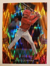 2023 Panini Justin Crawford Select Neon Orange Pulsar Prizm Concourse #122 PHILL