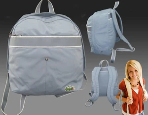 LACOSTE BACKPACK BAG Vintage M86 New City Casual 10 Smoke Blue NEW - Picture 1 of 8