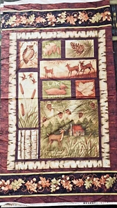 Woodlands Panel by Erin Mcallister 4 Benartex American Folk Art Studio 43"X23" - Picture 1 of 9
