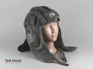 ☭ Original Vintage Sowjetunion UdSSR Tanker Tanker Panzerkappe HELM (Sommer) - Bild 1 von 10