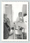 Photo 3x4.5 B&W Lady Sitting at Table Resting Head in Palm
