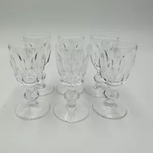 Waterford Crystal Glasses Cordial Kathleen Cut 6 piece Set 3.1in Small Ireland - Picture 1 of 10