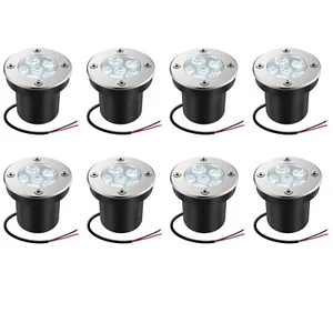 8 PCS 5W LED Landscape Lights In-ground Well Light 12V Garden Outdoor Lamp 6000K - Picture 1 of 10