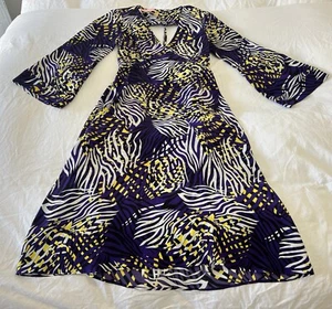 Smarteez | Women’s XS | Purple V-Neck Long Sleeve Flowy Dress | Silk Resort Wear - Picture 1 of 13