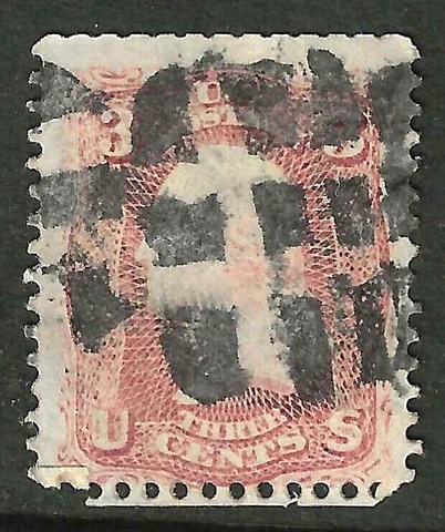 Sc #65 "Nice Grid" Fancy Cancel 3 Cent Washington 1861 Civil War US 7E32 Cover