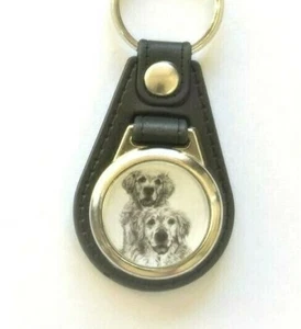 GOLDEN RETRIEVER - DOG KEYRING IN GIFT POUCH - From Drawing By Joanne T Kell - Foto 1 di 2