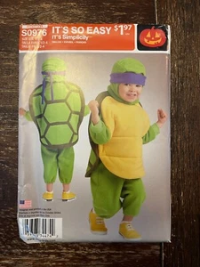 Simplicity S0976 UNCUT Sewing Pattern, Toddler's Ninja Turtle Costume, Sz 1/2-4 - Picture 1 of 2