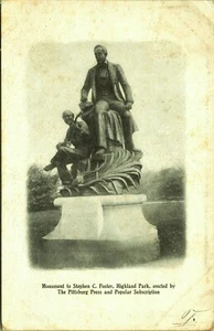 Postal Stephen C Foster Monument Highland Park Pittsburgh Press Pennsylvania - Imagen 1 de 2