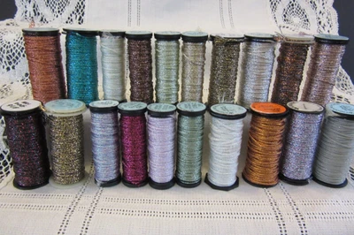20 Kreinik Balger Metallics #16 Medium Braid Embroidery Thread mixed color lot - Image 1 of 4