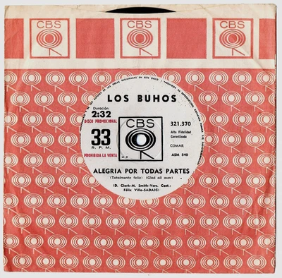 LOS BUHOS 45 Eight Days A Week  1965 Argentina Garage Beat Promo 7" ♫ Beatles - Image 1 of 3