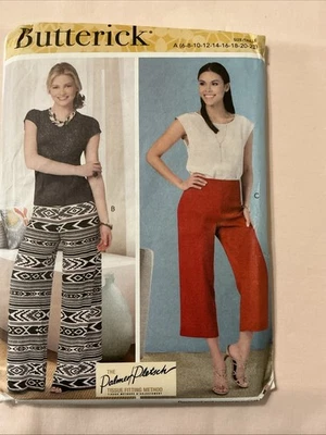 UNCUT Butterick B6851 Misses No-Side Seam Shorts, Capri & Pant  A (6-22) Pattern - Image 1 of 2