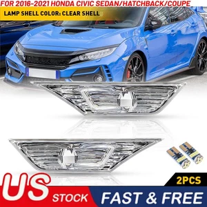 2PCS Side Marker Lamp Turn Signal Light W/ Led Bulbs for Honda Civic 2016-2021 - Picture 1 of 15