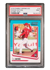 2018 CHRONICLES SCORE SHOHEI OHTANI RC Teal /199 PSA 9 POP 17 LA DODGERS 🔥📈🔥 - Bild 1 von 2