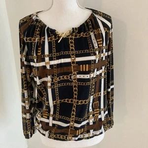 Blusa Michael Michael Kors Estampado Cinturones y Cadenas S - Imagen 1 de 6