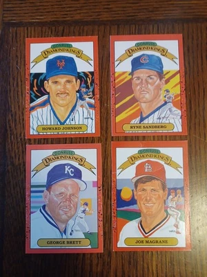 Juego de 4 Donruss Diamond Kings 1989.  Margaret, Sandberg Brett, Johnson LP-HP Foto 1 de 4