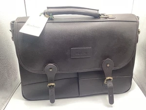BARBOUR LEATHER BRIEFCASE  BRAND NEW WITH TAGS BROWN EX DISPLAY - Picture 1 of 10