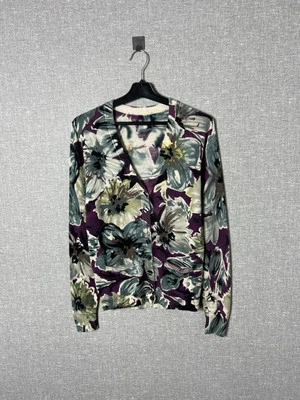 Шерстяной кардиган Dolce & Gabbana с цветочным принтом на пуговицах женский размер M - Изображение 1 из 4