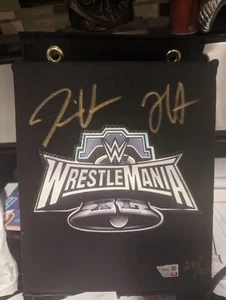 Jimmy Uso & Jey Uso Signed Wrestlemania 40 Turnbuckle WWE Signed Fanatics 28/40 - Picture 1 of 8