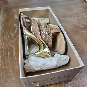 Vintage Onex leather Abstract heels Size 6 With Original Box 1988 - Picture 1 of 9