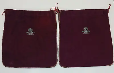 Lot Of 2 WILBUR'S Jeweler Red Bank, New Jersey, Felt Flannel Bags For Sterling • 20.22$