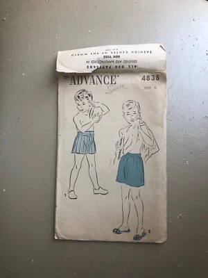 Vintage Advance Boys Play Shorts & Boxers Pattern 4838 Size 6  - Image 1 of 2
