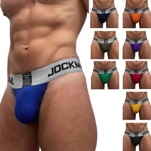Jockmail Mens Underwear Branded Waist High Leg 3/4 Back Tanga Mini Briefs - Picture 1 of 53