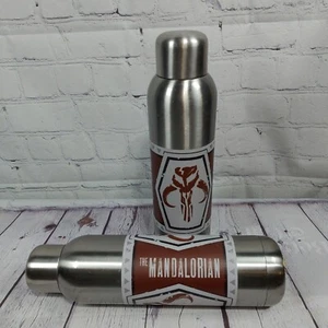 2 The Mandalorian Steel 22 oz Water Bottles Red Logo Star Wars - Picture 1 of 3