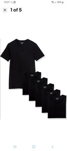 Essentials Men's V-Neck Undershirt Pack 6 T-Shirts Lounge Wear Clothing Size XL - Picture 1 of 4