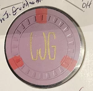 Leon J Goodman Casino Chip Non-denom Columbus Ohio Purple Red LJG 1955 - Picture 1 of 2